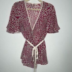 Liberty of London x Target Floral Wrap Kimono Blouse with Tie Belt Size M/L